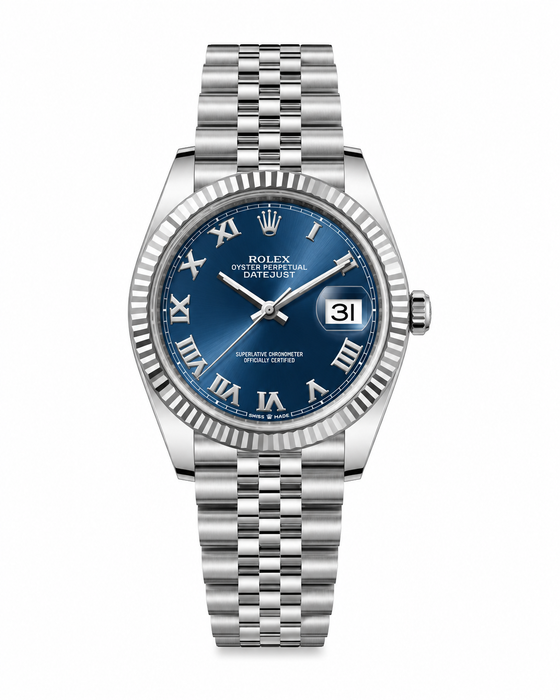 Rolex Datejust 36 Blue Roman Dial Fluted Bezel Jubilee Bracelet Watch