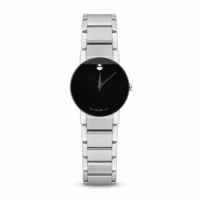 Movado Museum Classic Black Dial Stainless Steel Swiss Watch