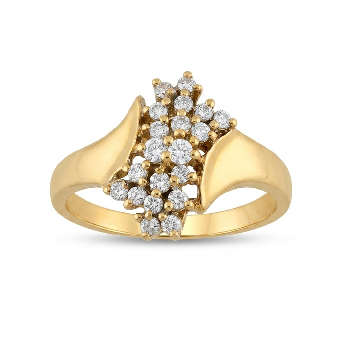 18K Gold Diamond Cluster Ring – 4.26g