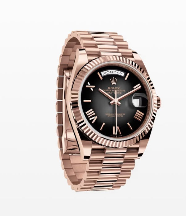 Rolex Day-Date 40 Everose Gold Chocolate Dial President Bracelet Automatic Watch (2024 Brand New)