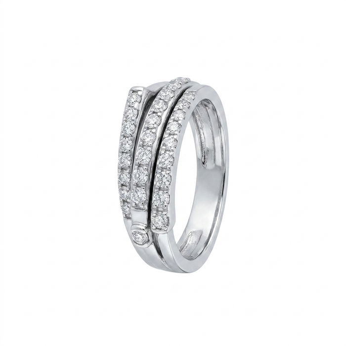 18K White Gold Diamond Wrap Ring – 12.63g